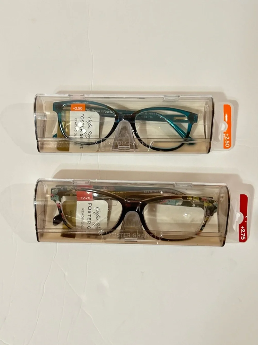 Sofia Vergara Foster Grant Reading Glasses +2.50 Womens Blue Frame New Case